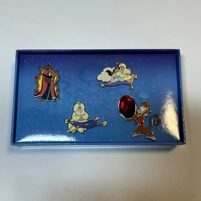 Juego de prendedores Aladdin exclusivo del Reino Unido de Disney Store 2013 coleccionable LE 150 Jafar Abu  Foto 1 de 4