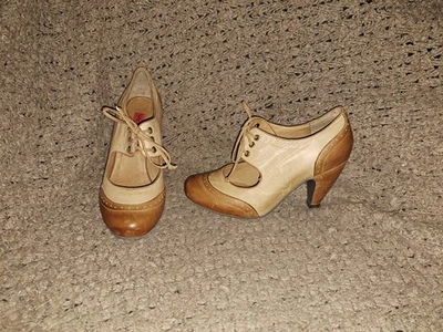 MIZ MOOZ-Symphony-Cone-Rockabilly/Retro-Brown/Tan Spectator-Sz 6.5-Excellent - Image 1 of 4