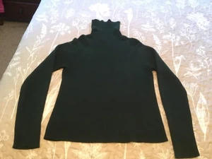 Suéter de cuello alto tejido acanalado Lauren Ralph Lauren para mujer talla M algodón verde - Imagen 1 de 9