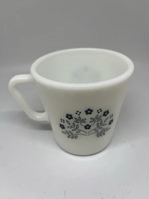 Vintage Pyrex Milk Glass Coffee Mug Summer Impressions Blue Cool! - Image 1 of 4