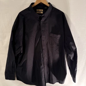 Roundtree & Yorke Gold Label Men Black No-Iron Dress Shirt Size 3XLT Long Sleeve - Picture 1 of 5