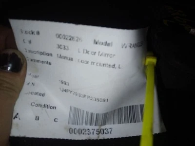 Espejo retrovisor lateral del conductor montado en puerta manual para 87-94 WRANGLER 413242 Foto 1 de 4