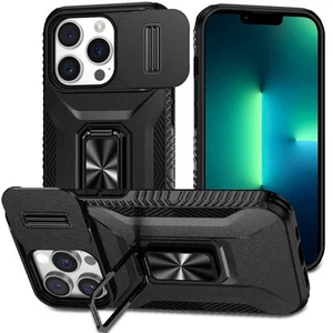 Für iPhone 13 Pro Max 6,7 Zoll Hülle Metall Ring Ständer Schiebe Kamera Linse Cover - Bild 1 von 18