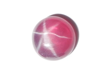 Transparent Star Ruby Round 12x12 mm Cabochon 6 Rayed Lab-created 2 pieces Lot - Image 1 of 4