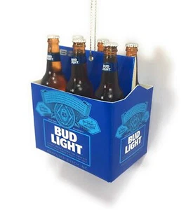 Kurt Adler Budweiser Bud Light Confezione da sei miniature ornamento natalizio - Foto 1 di 2