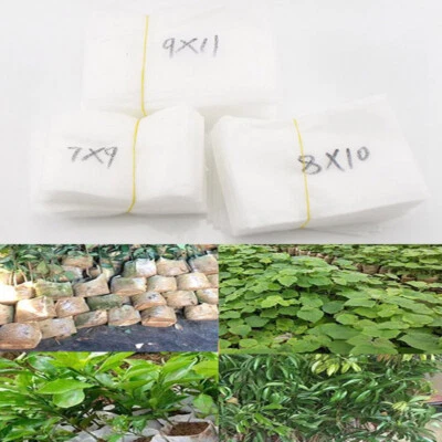 Biodegradable Plant Grow Pots Bags Non-woven Fabric Nursery Eco-Friendly 50/100x - Image 1 of 4