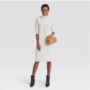 Women's Turtleneck Long Sleeve Winter Midi Sweater Dress Size XL A New Day NWT - Picture 1 of 8