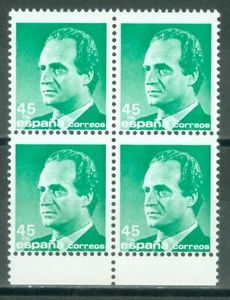 ESPAÑA 1985 - JUAN CARLOS I - EDIFIL 2801dv** - VARIEDAD - BLOQUE DE 4 - MNH - Picture 1 of 1