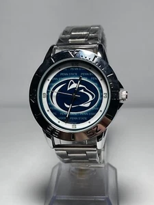 Reloj Penn State Nittany Lions NCAA Team Logo para hombre acero inoxidable plateado NUEVO - Imagen 1 de 7