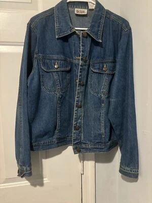 Chaqueta de Camionero Bill Blass Jeanswear Grande Azul Denim Lavado Botones Bolsillos Foto 1 de 4