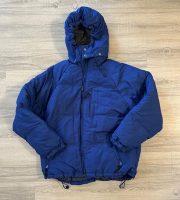 Down Parka Jacket Men's Medium Old Navy Detachable Hood Blue Feather - Image 1 of 2