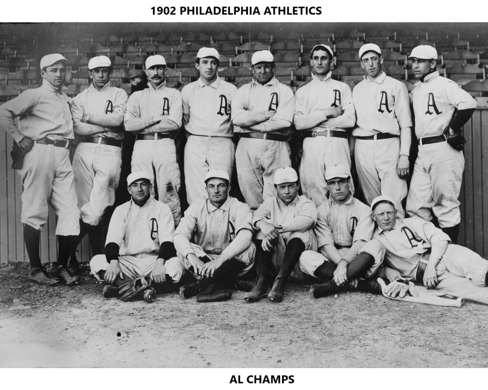 FOTO DEL EQUIPO 8X10 FILADELFIA ATLETISMO 1902 FOTO DE BÉISBOL AL CHAMPS Foto 1 de 1
