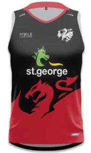 St George Dragons 2024 NRL Mens Black Training Singlet Sizes S-7XL BNWT - Bild 1 von 1