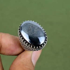 Shungite Gemstone Rings 925 Sterling Silver Jewelry Available In Ring Size - Picture 1 of 5