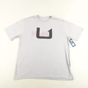 Huk Shirt Mens XL Gray Performance Fishing Fisherman Logo Hero Tee Crewneck NEW - Picture 1 of 10