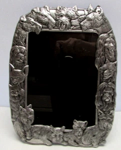 Arthur Court Silver Tone Metal Multi Breed Puppy Dog 5"x7" Picture Frame - Picture 1 of 4