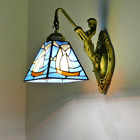 Tiffany Wall Sconce Sailboat Design Glass Wall Mount Lamp Nautical Light Fixture