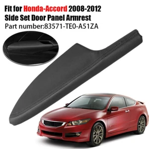 Left Black Door Panel Armrest Cover For 2008-2012 Honda Accord 83571-TE0-A51ZA - Picture 1 of 9
