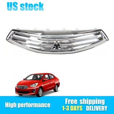 Fits 2017 2018 2019 2020 Mitsubishi Mirage Sedan G4 Front Upper Grille Plastic - Image 1 of 4
