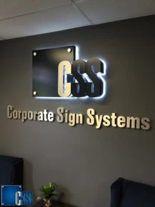 Custom 3D Backlit LED Signs Business Logo Wall Brand Name Manager Trust Fund - Picture 1 of 10