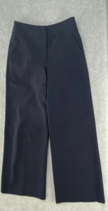 VERONIKA MAINE SIZE 10 WOMENS NAVY BLUE WIDE LEG STRETCH DRESS PANTS STITCHING - Picture 1 of 12