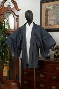 DEAR VANILLA JAPANESE HAORI SILK JACKET MEN'S KIMONO AUTHENTIC JAPAN VINTAGE - Picture 1 of 9