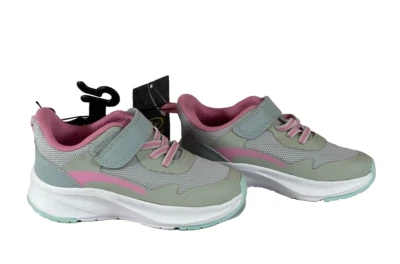 Zapatillas deportivas Athletic Works para correr niñas pequeñas talla 9 gris malla suela de goma cómoda Foto 1 de 4