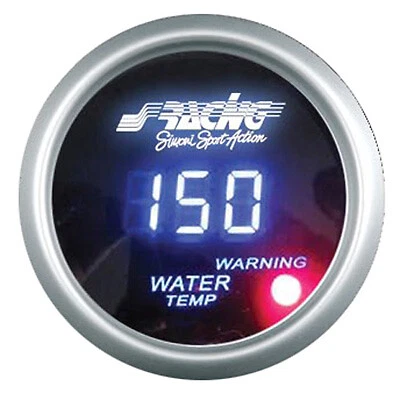 Simoni Racing Digital Water Temperature Gauge - Black Face - 52mm Diameter - Image 1 of 1