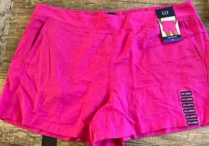 Gap Pink Linen Blend Pull On Elastic Waistband Shorts Women’s Sz XXL NWT $50MSRP - Picture 1 of 4