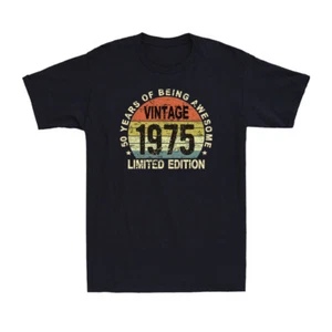 50 Year Old Gifts Vintage 1975 Limited Edition 50th Birthday Retro Men's T-Shirt - Picture 1 of 3
