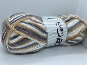 Glam Universe Ice #64593 Grey Gold White Copper Tan 100gr 250yd Shiny Fuzzy Yarn - Picture 1 of 5
