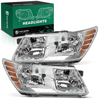 Conjunto de faros delanteros transparentes/cromados para Dodge Journey 2009 2010 2011 2012-2020 Foto 1 de 4