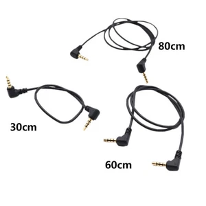 3.5mm TRRS 4 Pole 90° Male Angled to 3.5mm 3 Ring Male Angle Audio Adapter Cable - Picture 1 of 15