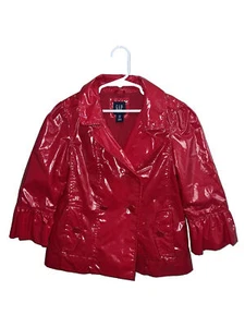 Gap Red Girls Pea Raincoat Sz 8 Lined Long Sleeve Button Closure - Picture 1 of 7