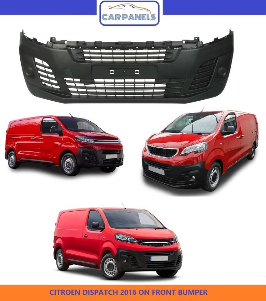 PEUGEOT Expert 2016 on Front Bumper Black No Fog Holes OEM 1615649280