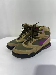 Rari stivali da trekking vintage Nike Swoosh alti anni 90 930507 T3 marrone viola taglia 9 ACG - Foto 1 di 9