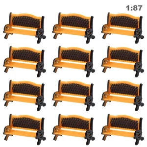 ZY35087OB 12pcs Model Trains HO Scale 1:87 Platform Park Street Seat Bench Chair - Picture 1 of 6