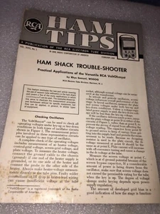 RCA 1958 VINTAGE “HAM TIPS” HAM SHACK TROUBLE SHOOTING AMATEUR RADIO PAMPHLET - Picture 1 of 3