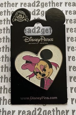 Disney Pin Minnie Mouse White Glitter Heart - Image 1 of 2