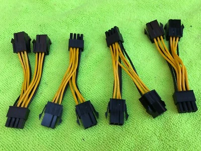 LOT 4 pcs ORIGINAL PNY Dual 6 Pin Female To 8 Pin Male PCIE VGA Power Cable Y  - Image 1 of 2
