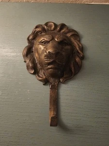 Vintage Large Bronze Finish LionHead Wall Hook, Very Detailed-Excellent - Picture 1 of 11