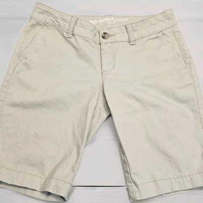 Arizona Jeans Bermuda Shorts Womens 5 Kakhi Belt Loops Pockets — 第 1/4 张图片