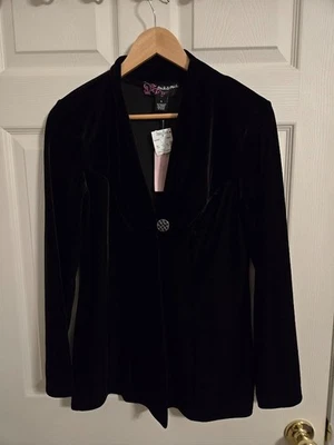 Peck & Peck Black Velvet Women's Jacket Size Small New With Tags - Image 1 of 4