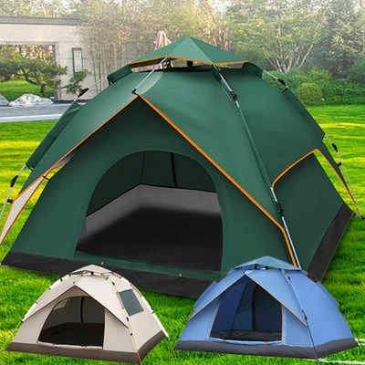 MARKENLOS Premium Pop-Up Zelt 3-4 Personen Automatik Zelt Camping Doppelschicht Kuppelzelt