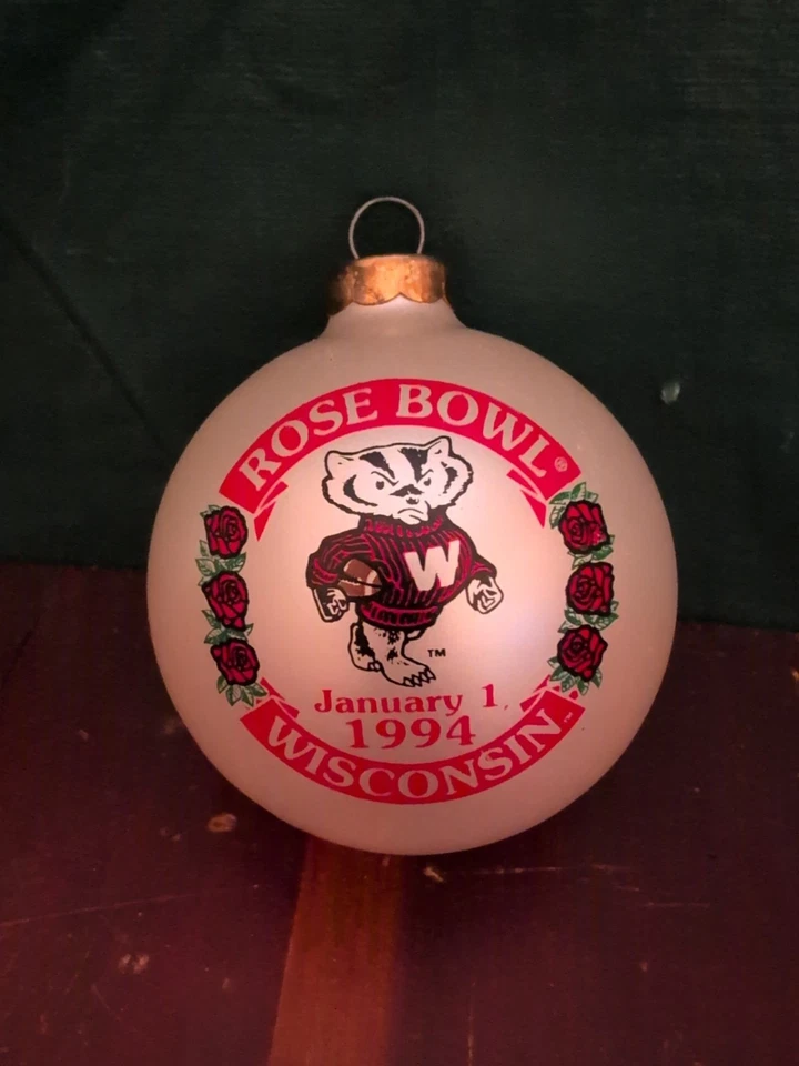 Wisconsin Badgers Football Rose Bowl Christmas Ornament 1984 January 1 READ 👇 - Image 1 of 4