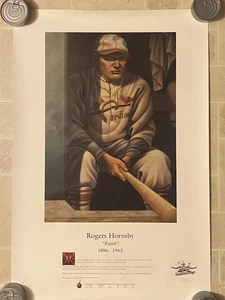 Rogers Hornsby - 11 x 17 atemberaubende Posterkunst von Mike Benny. Seltene Baseball Serie - Bild 1 von 6
