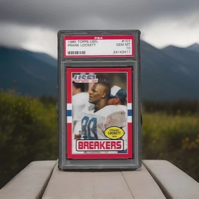 Frank Lockett 1985 Topps USFL Rookie PSA 10 Extreme Rare Population 18 NEW CASE - Image 1 of 3
