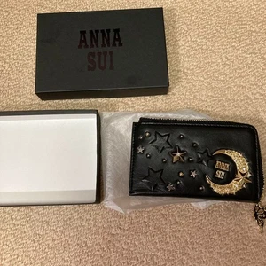 Anna Sui Moon Star Estuche para Monedas Negro Pass Estuche NUEVO CON Caja Envío - Imagen 1 de 4