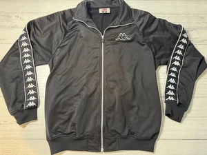 Chaqueta deportiva Kappa EE. UU. negra cremallera completa talla grande omni cinta logotipo mangas - Imagen 1 de 8