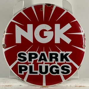 NGK Emailschild - Ø 41 cm (16,1") - Retro Vintage Zündkerzen Werbeschilderung - Bild 1 von 14